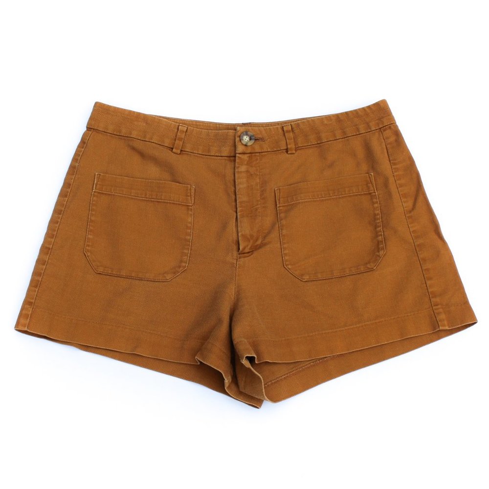 Madewell Size 10 Brown Retro Patch Pocket High Waisted Shorts